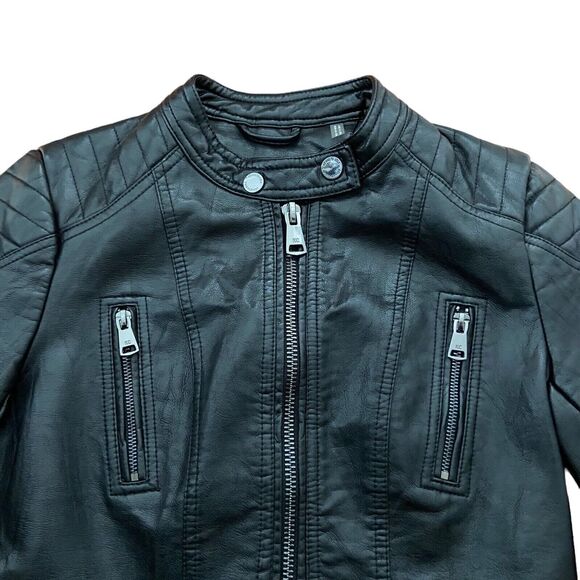 Kenneth Cole New York Moto Jacket Women’s Size XS Black Faux Leather New - Picture 2 of 11